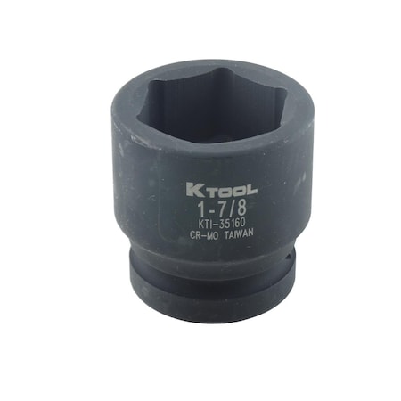 K-Tool International 1" Drive, 1-7/8" Size, SAE Socket, 6 Points, 1" Dr, Impact Short 1-7/8 KTI-35160